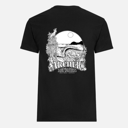 archer-surfboards-tshirt-white-on-black
